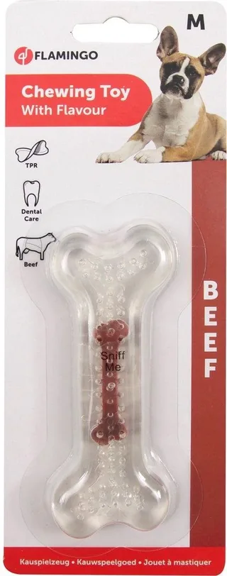 Hondenspeelgoed TPR Been met Rundsmaak - Bruin - 12 cm by Flamingo – product photo 1 of 3