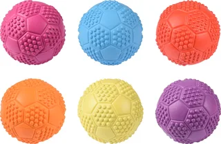 Hondenspeelgoed voetbal rubber - 7 cm by Flamingo in Multicolour – product photo 1 of 6