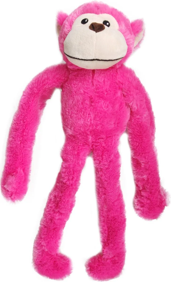 hondenspeelgoed Wende Aap met touw – Pluche hondenspeeltje met touwkern & squeaker – 52x20x10 cm de Flamingo en Rose – photo produit