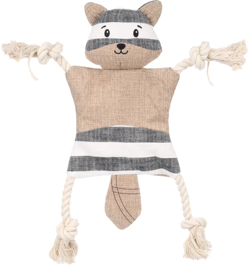 Hondenspeeltje - puppy speeltje met touw Flamingo Wigri Ours - ritselend - geen pieper 27cm L x 5.5cm B x 36cm H by Flamingo in Beige – product photo