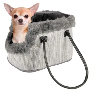 Hondentas Flamingo Esmee – stijlvolle honden draagtas – draagtas hond & kat – 52 cm – tot 5 kg fra Flamingo i Grå – produktbillede 2 af 5
