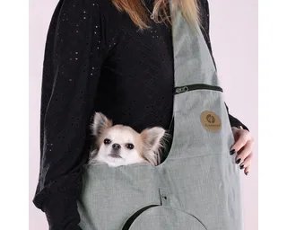 Hondentas Flamingo Kanga – comfortabele honden draagtas buikdrager – draagtas hond & kat – 44 cm – tot 5 kg by Flamingo in Grey – product photo 3 of 5