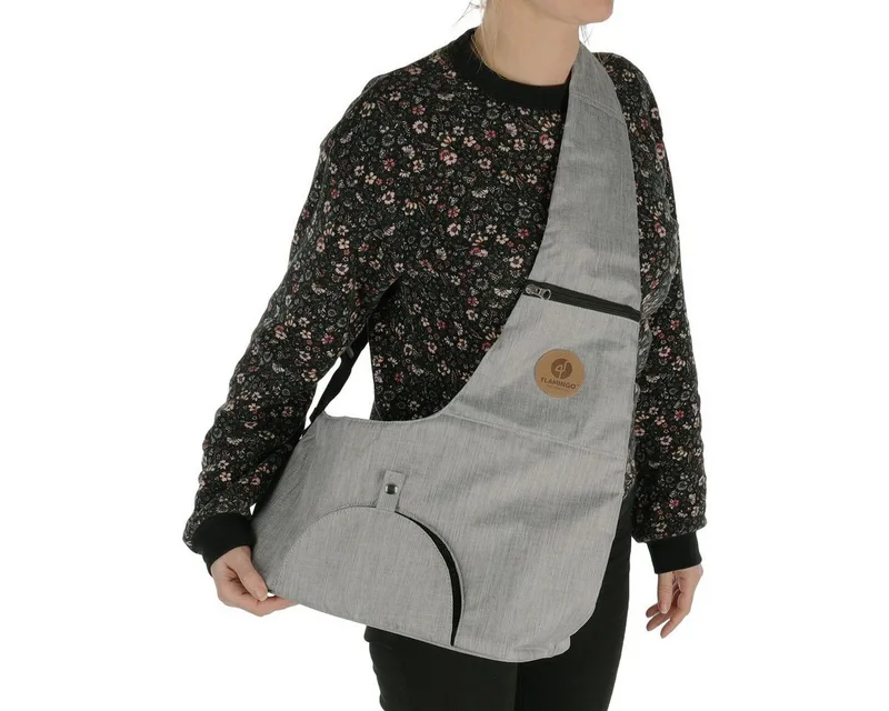 Hondentas Flamingo Kanga – comfortabele honden draagtas buikdrager – draagtas hond & kat – 44 cm – tot 5 kg by Flamingo in Grey – product photo 2 of 5