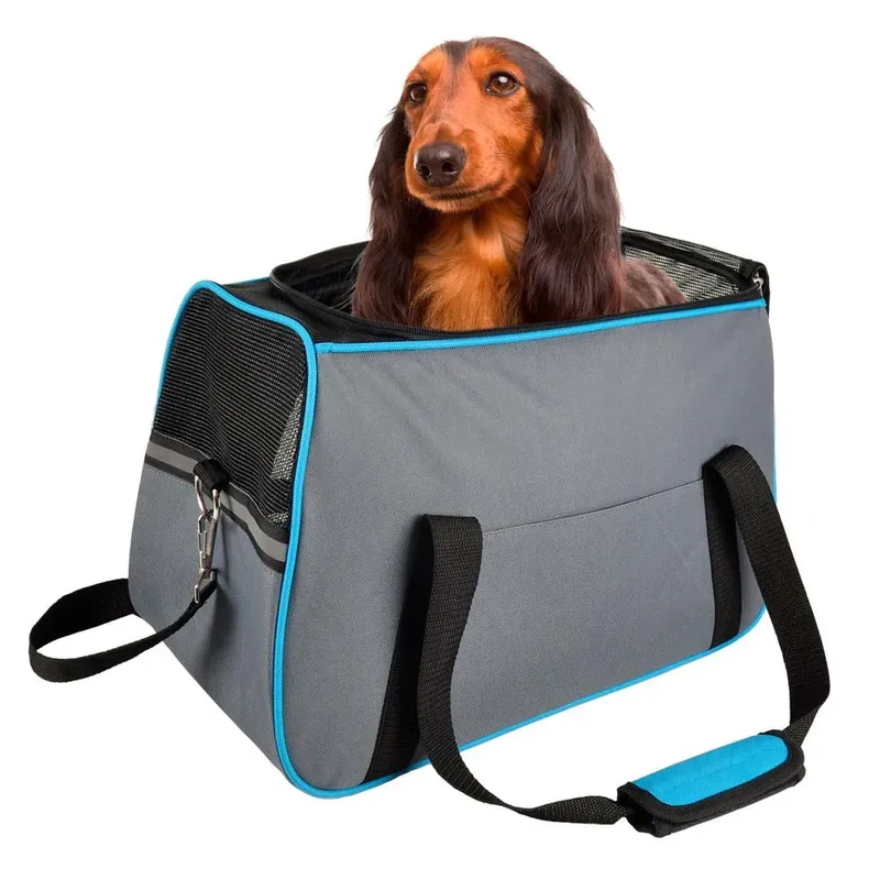 Hondentas Flamingo Leona – comfortabele honden draagtas – draagtas hond & kat – 44 cm – tot 10 kg de Flamingo en Gris – photo produit 3 sur 6