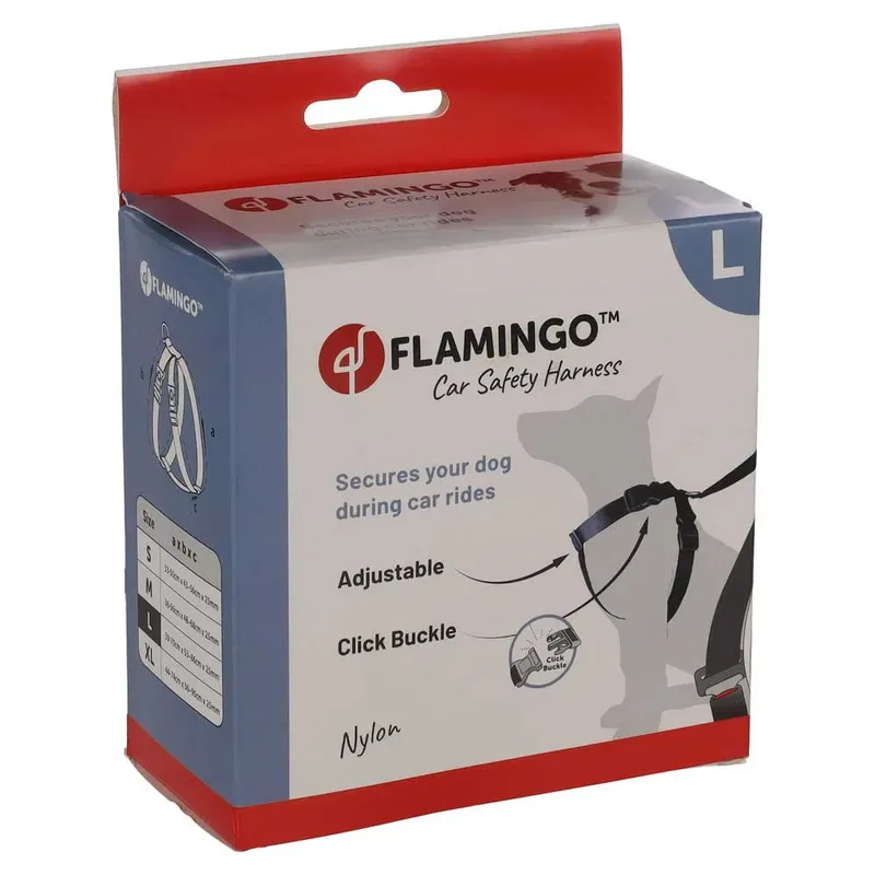 Harnais De Voiture Pour Chien 17-24kg de Flamingo en Noir – photo produit 5 sur 6