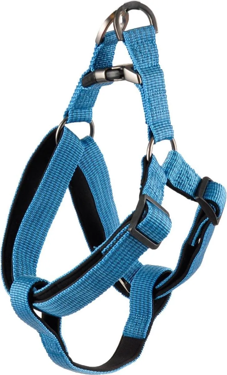 Hondentuig Jannu - Blauw/Zwart - 40 - 70 cm x 25 mm by Flamingo in Blue – product photo