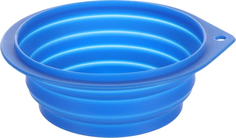 Hondenvoerbak Reis Eetpot Siliconen de Flamingo en Bleu – photo produit
