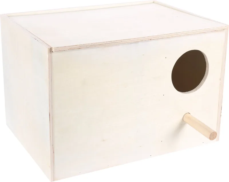 Horizontaal Nestkastje Valkparkiet - Hout - 34,5 x 25 x 23cm von Flamingo in Braun – Produktfoto