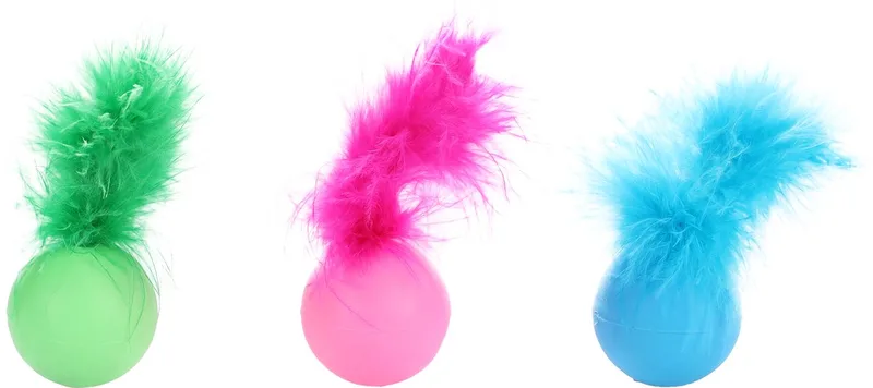 Howi - Speelgoed Katten - Ps Howi Bal Met Pluim Assortiment - 1st - 129388 - 1st by Flamingo in Multicolour – product photo