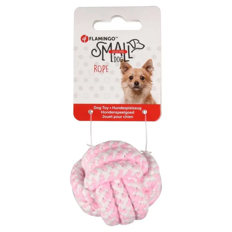 Hs Small Dog Cub Touw Bal Ivar 6cm by Flamingo in Pink – product photo 2 of 2