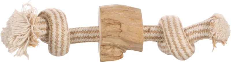 Java Met Blok(ken) - Speelgoed Honden - Hs Hout Java 1 Blok+touw S - 1st - 136872 - 1st by Flamingo in Brown – product photo