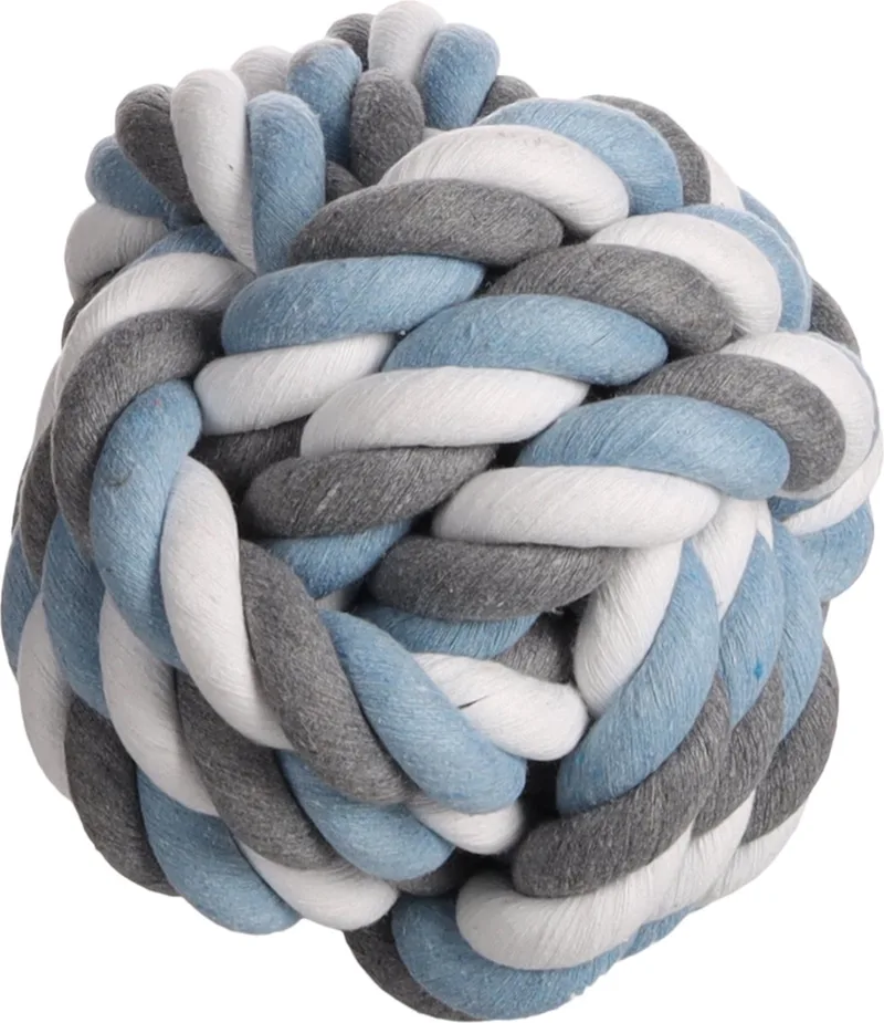 Jim - Speelgoed Honden - Hs Katoen Jim Bal Blauw/wit/grijs 20cm - 1st - 138429 - 1st by Flamingo in Blue – product photo