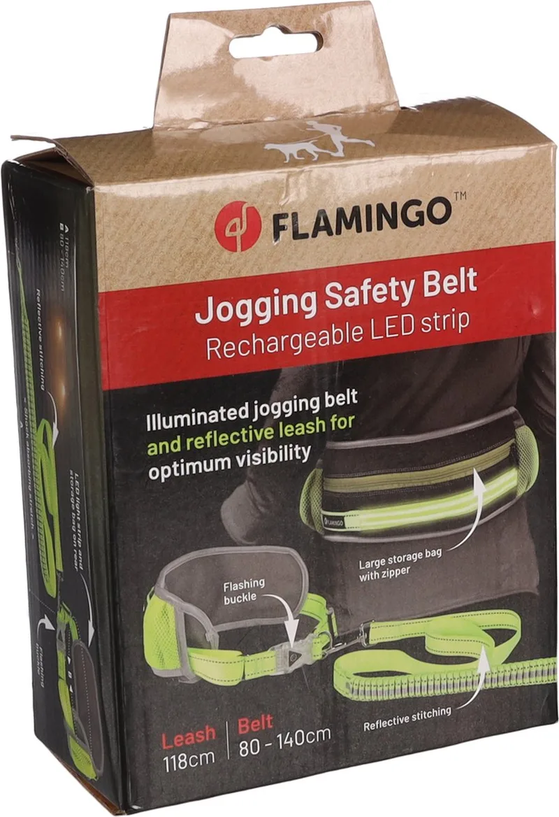 Jogginglijn - Met Heupriem - Hondenriem by Flamingo in Yellow – product photo