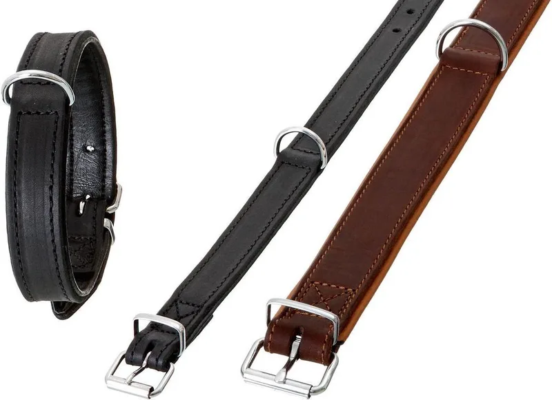Karlie Flamingo RONDO COLLAR BLACK, 22MM 37CM INTERIEUR Forrado PIEL | 32cm x 22mm de Flamingo en Noir – photo produit