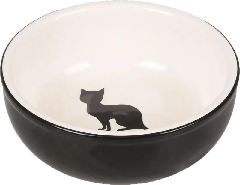 Katten eet-en drinkbak Nala - Zwart/wit - 13 x 13 x 4.5 cm by Flamingo in Black – product photo