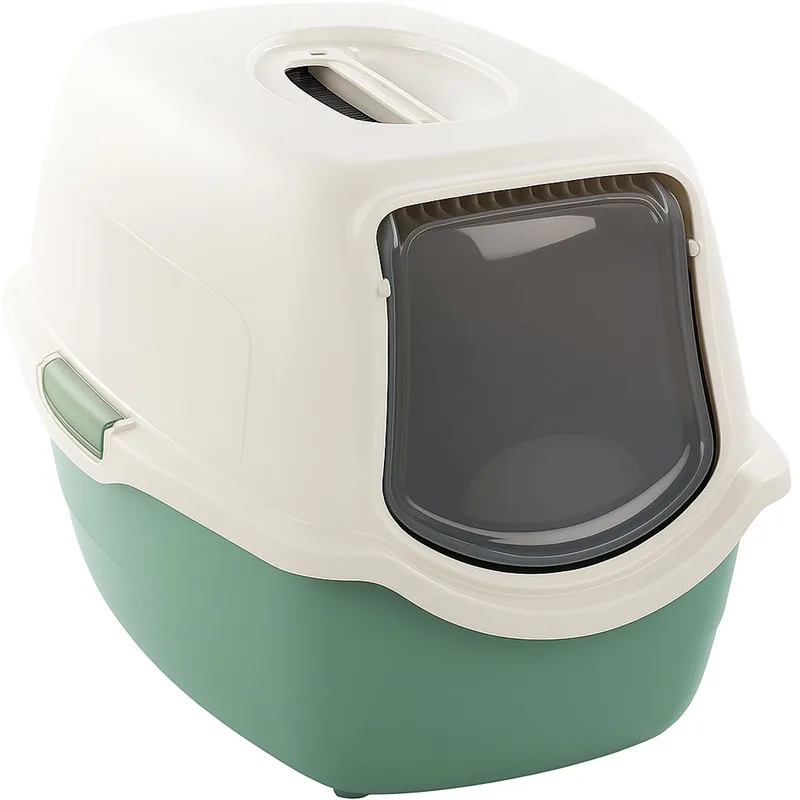 Kattenbak – Flamingo Katten Toilet met Filter – Gesloten Kattenhuis Kattenbak – Kittentoilet – 57x39x41 cm de Flamingo en Vert – photo produit