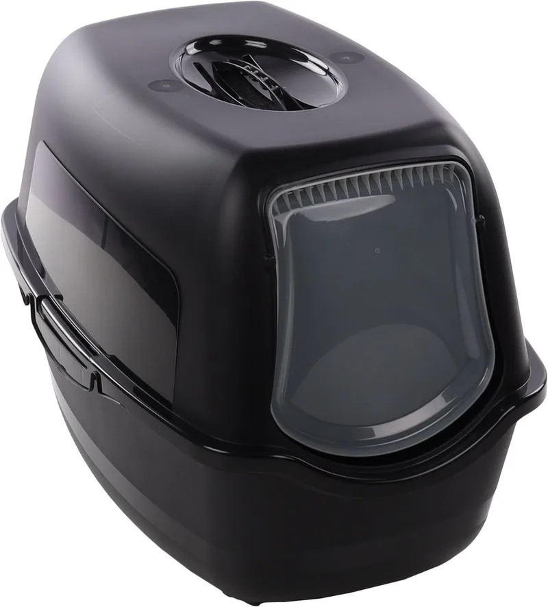 Kattenbak – Flamingo Katten Toilet met Filter – Gesloten Kattenhuis Kattenbak – Kittentoilet – 57x39x41 cm by Flamingo in Black – product photo 1 of 4