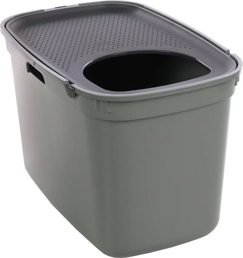 Kattenbak Kato 39x59x38cm - 1st by Flamingo in Olijfgroen – product photo