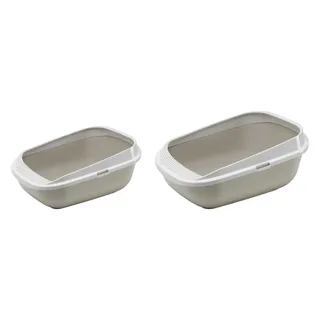 Kattenbak XXL – Flamingo Garfy – voor grote katten – met hoge rand, uitloopmat & afneembare rand – gemaakt in Europa by Flamingo in Grey – product photo 2 of 3