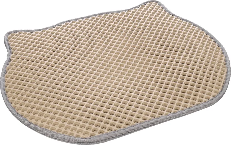Kattenbakmat Matz – 50 cm L x 40 cm B x 1.3 cm H,Antislip, Waterdicht - Honingraatstructuur - Uitloopmat - Placemat Kat - Schoonloopmat Kattenbak - Kattenbak Accessoires - Katten Grit Opvanger - Katten Mat de Flamingo en Beige – photo produit