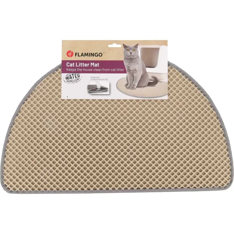 Kattenbakmat Matz – 65 cm L x 40 cm B x 1.3 cm H,Antislip, Waterdicht - Honingraatstructuur - Uitloopmat - Placemat Kat - Schoonloopmat Kattenbak - Kattenbak Accessoires - Katten Grit Opvanger - Katten Mat von Flamingo in Beige – Produktfoto 2 von 3