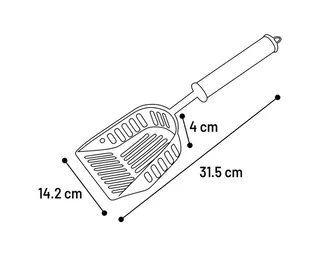 Kattenbakschep "Ian" – 31,5 x 14,2 x 4 cm – Duurzame en Fijnmazige Schep voor Kattenbakreiniging by Flamingo in Silver – product photo 3 of 3