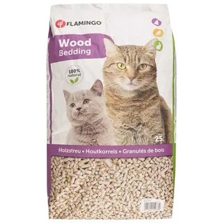 Kattenbakvulling houtkorrel – Kattenbakvulling 14kg voor 140 dagen – Flamingo Houtkorrel Bruin – 100% natuurlijk hout & composteerbaar de Flamingo – photo produit 2 sur 3