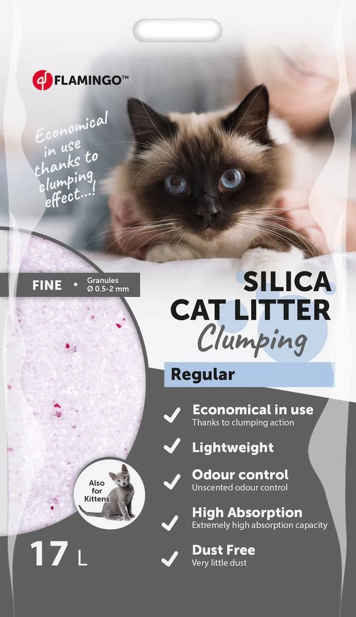 Kattenbakvulling Silica Fijn - 15 liter von Flamingo – Produktfoto