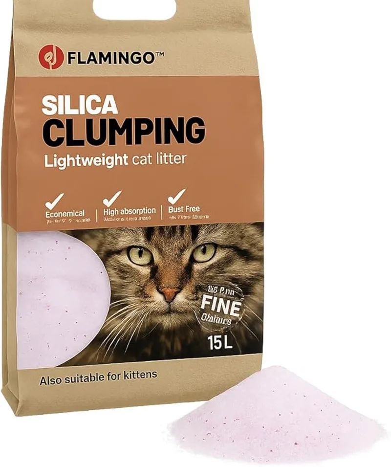 Kattenbakvulling Silica Fijn - 2 x 15 liter de Flamingo – photo produit