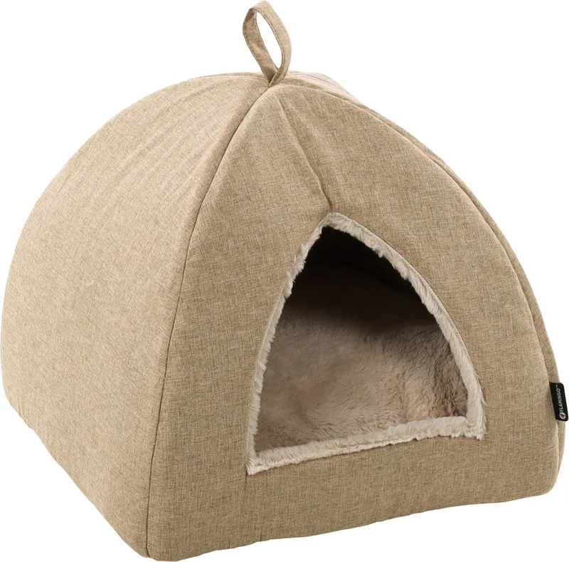 Kattenbed – katten slaapmand – kattenhuis – kattenhol – Cat cave – 38 x 38 x 40 cm – Flamingo Slaapplaats Isidoor fra Flamingo i Beige – produktbillede