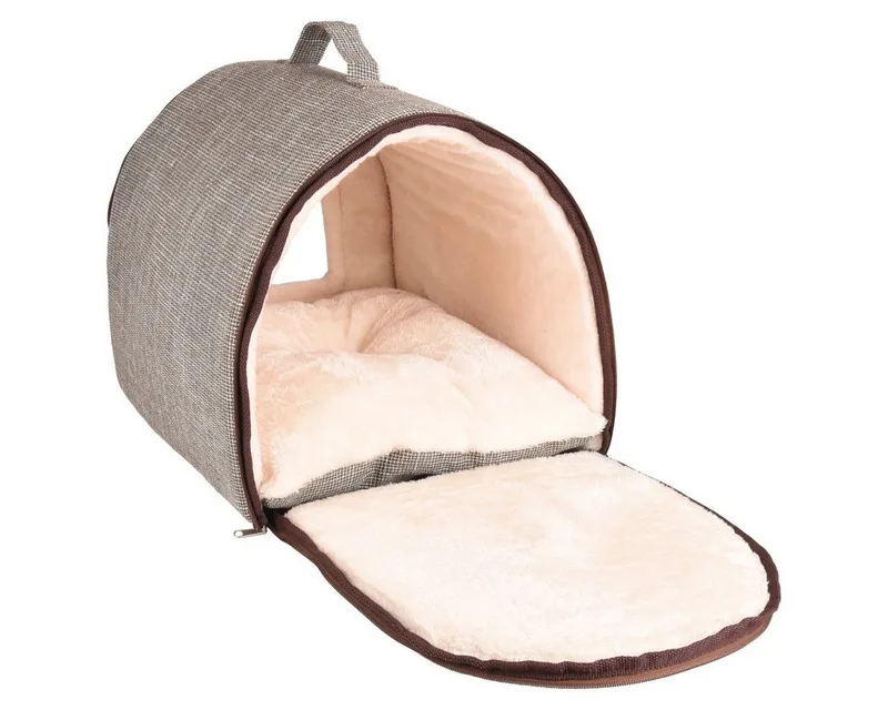 Kattenbed – katten slaapmand – kattenhuis – kattenhol – Cat cave – Bruin/Crème, 45 x 35 x 35 cm – Flamingo Slaapplaats Snoozebay de Flamingo en Marron – photo produit 3 sur 5