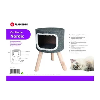 kattenhuis Nordic – Stijlvol kattenmeubel & krabspeelgoed in Scandinavische stijl de Flamingo en Gris – photo produit 2 sur 2