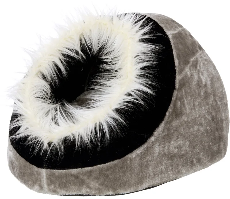 kattenmand Knuffelgrot - 40 x 40 x 28 cm - zwart-grijs de Flamingo en Gris – photo produit