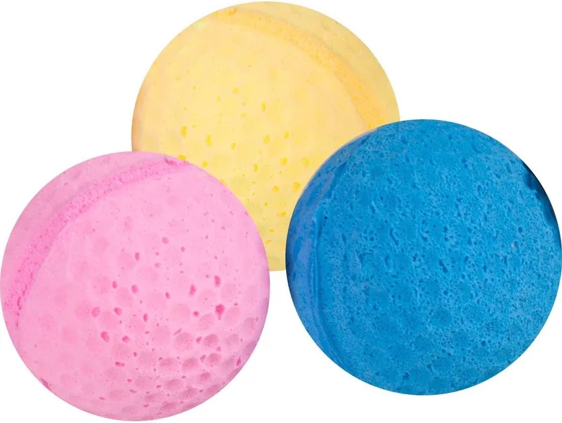 Kattenspeelgoed Ball Spungy - Paars/Geel/Blauw - 4 cm von Flamingo in Lila – Produktfoto