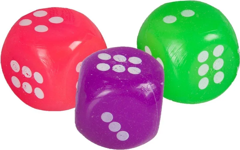 Kattenspeelgoed Dobbelsteen - Roze/Paars/Groen - 2.5 cm by Flamingo in Pink – product photo