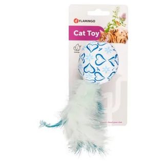 Kattenspeelgoed Ice Bal met Veren by Flamingo in Blue – product photo 2 of 2