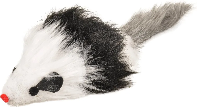 Kattenspeelgoed Langharige Muis - 11,5 cm by Flamingo in Black – product photo