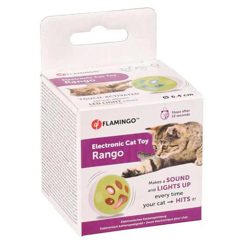 Kattenspeelgoed Led Bal Rango - 6.5 cm by Flamingo in Green – product photo 3 of 4