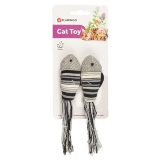 Kattenspeelgoed Pirin 2 vissen - 16 x 4 x 2 cm de Flamingo en Gris – photo produit 2 sur 2