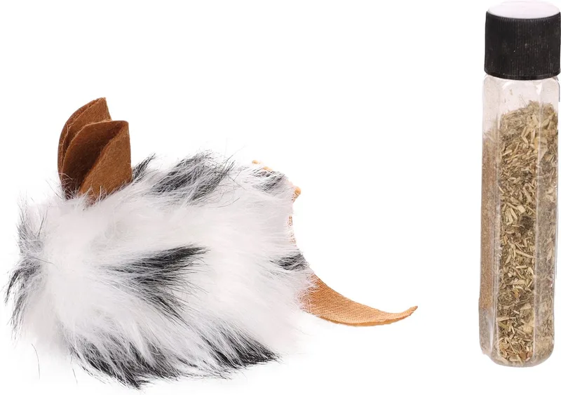 Kattenspeelgoed Pluche Muis Met Catnip - 17 x 9 x 2 cm de Flamingo en Beige – photo produit