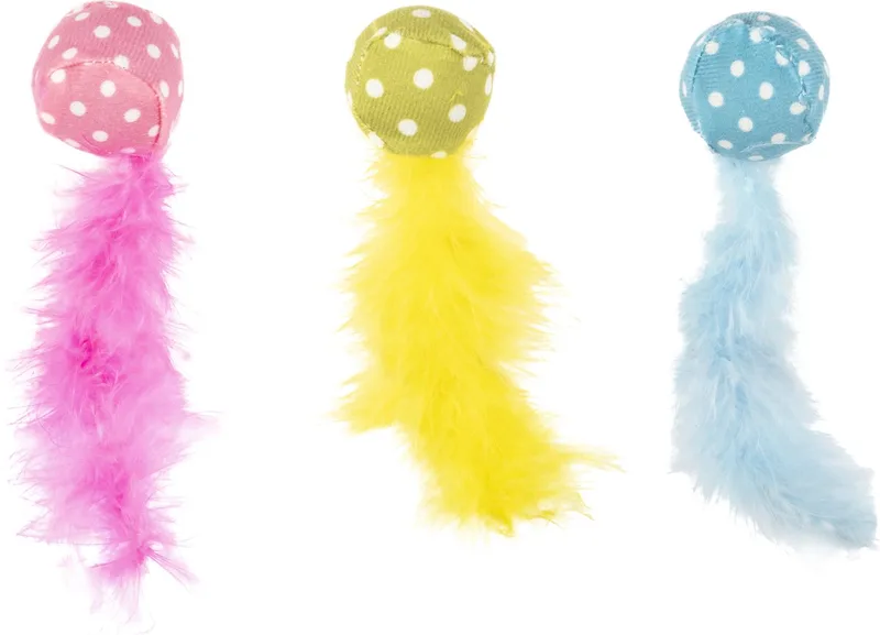 Kattenspeelgoed Polka Bal - 15 x 4 x 4 cm de Flamingo en Bleu – photo produit