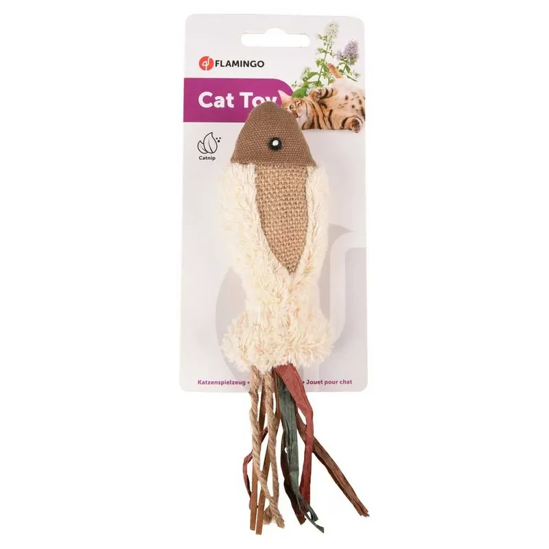 Kattenspeelgoed Rila Vis met Kwastje - 20 x 3.5 x 5 cm by Flamingo in White – product photo 2 of 2