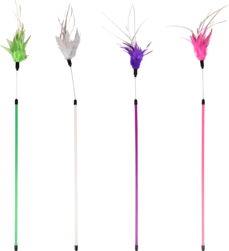 kattenspeelgoed Rumba - Groen/Paars/Roze - 75 x 1 x 1 cm de Flamingo en Vert – photo produit