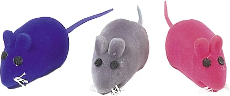 kattenspeeltje Bernard Muis Met Pieper 3 stuks - 6 x 3 x 2.5 cm von Flamingo in Willekeurig – Produktfoto