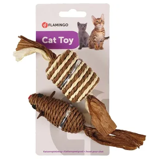 Kattenspeeltje Paper Muis en Roller - Bruin/Grijs - 13 x 3.5 x 3.5 cm by Flamingo in Brown – product photo 5 of 5
