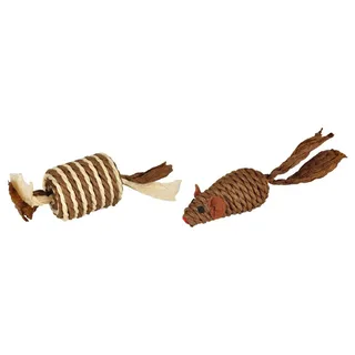 Kattenspeeltje Paper Muis en Roller - Bruin/Grijs - 13 x 3.5 x 3.5 cm by Flamingo in Brown – product photo 2 of 5