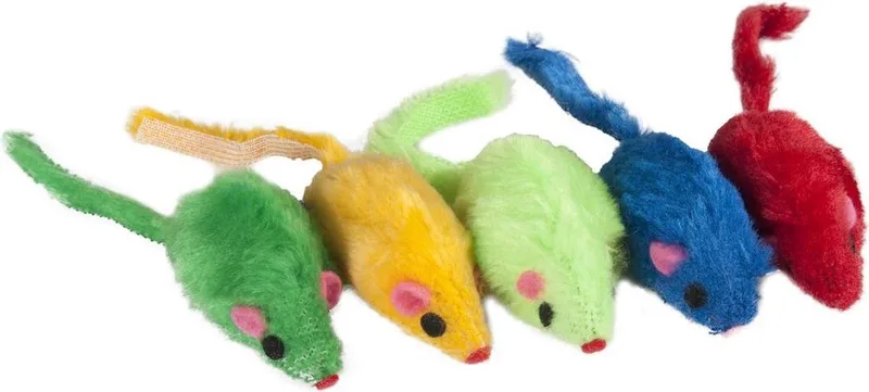 Kattenspeeltjes Pluche muis gekleurd - 5 x 2.5 x 2.5 cm by Flamingo in Willekeurig – product photo