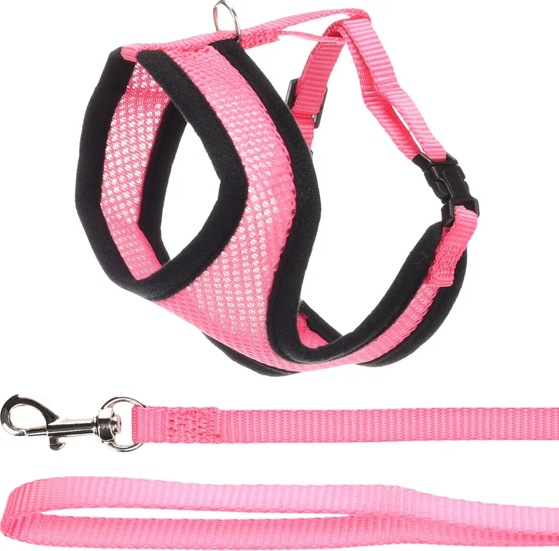 Kattentuigje - kattenharnas - Kitten - Harms - comfortabel kitten harnas met leiband - 110 cm von Flamingo in Rosa – Produktfoto