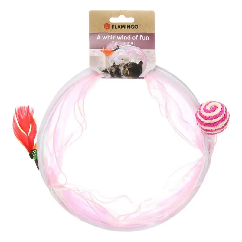 Kattentunnel Kattenspeelgoed met Bal - 45cm x 23,5cm by Flamingo in Pink – product photo 2 of 3