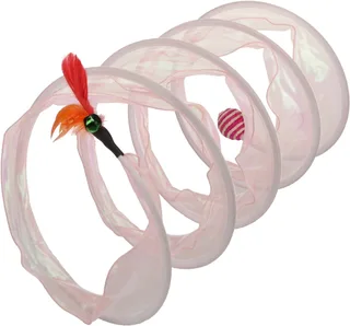 Kattentunnel Kattenspeelgoed met Bal - 45cm x 23,5cm by Flamingo in Pink – product photo 1 of 3